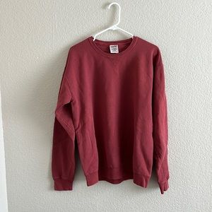 Red crew neck sweater